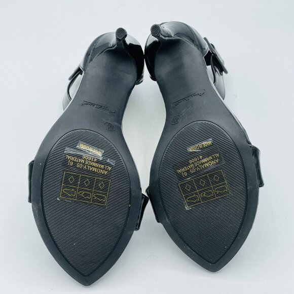 Anne Michelle Heels Womens Size 6.5 Black Anomaly Open Toe Ankle Strap Stiletto - Picture 9 of 11